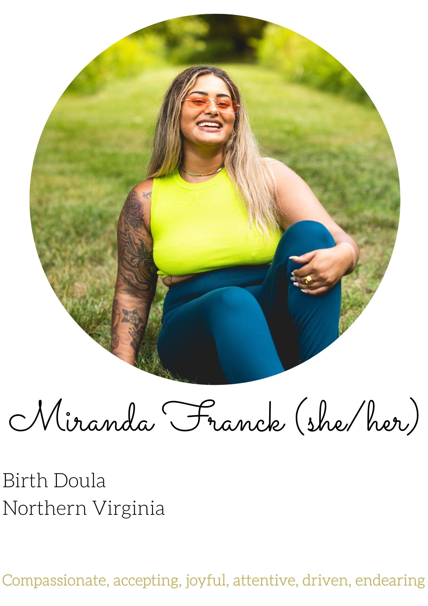 Miranda Franck birth doula experienced nothern va dc