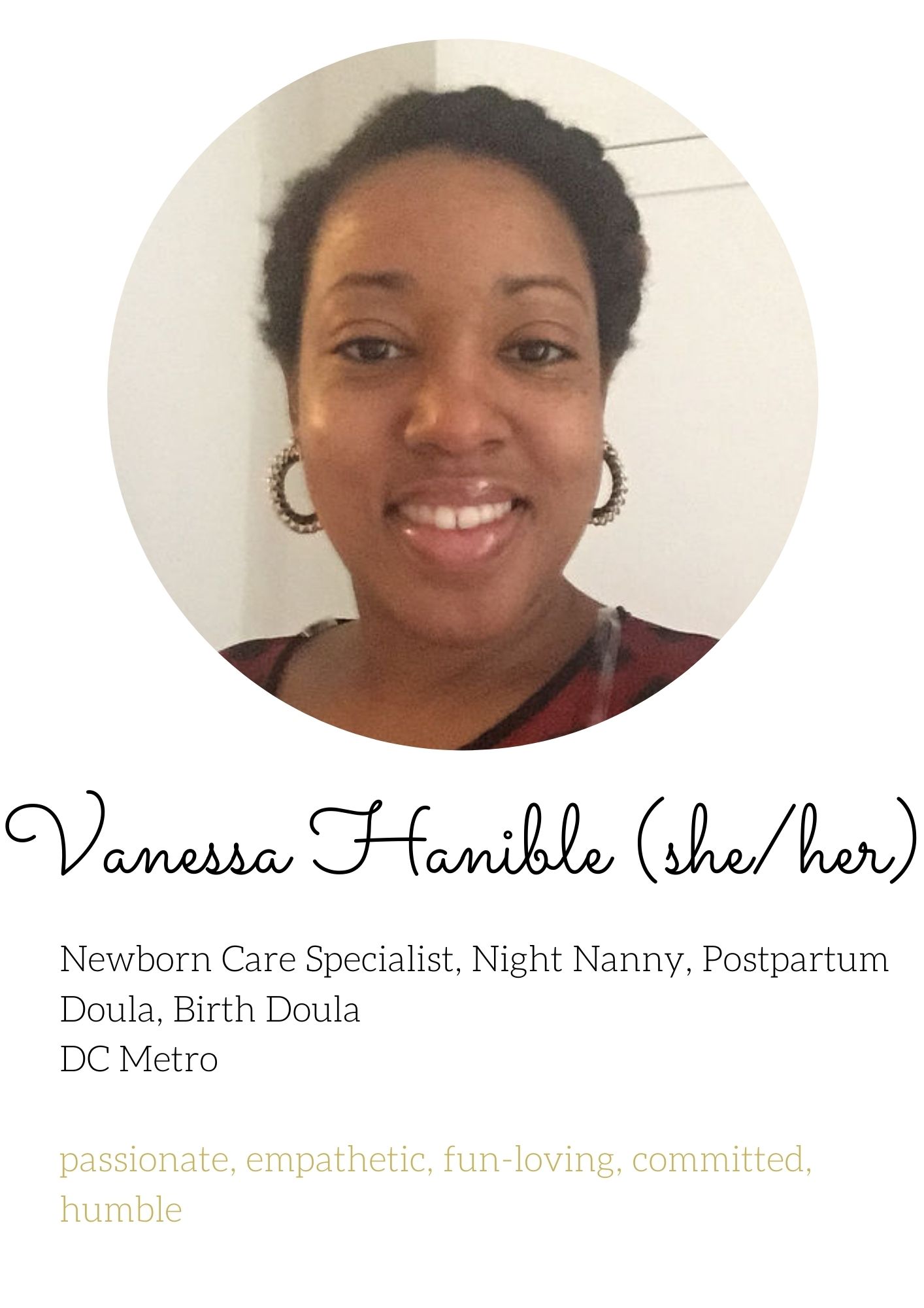 Vanessa Hanible Birth doula newborn care specialist lactation consultant